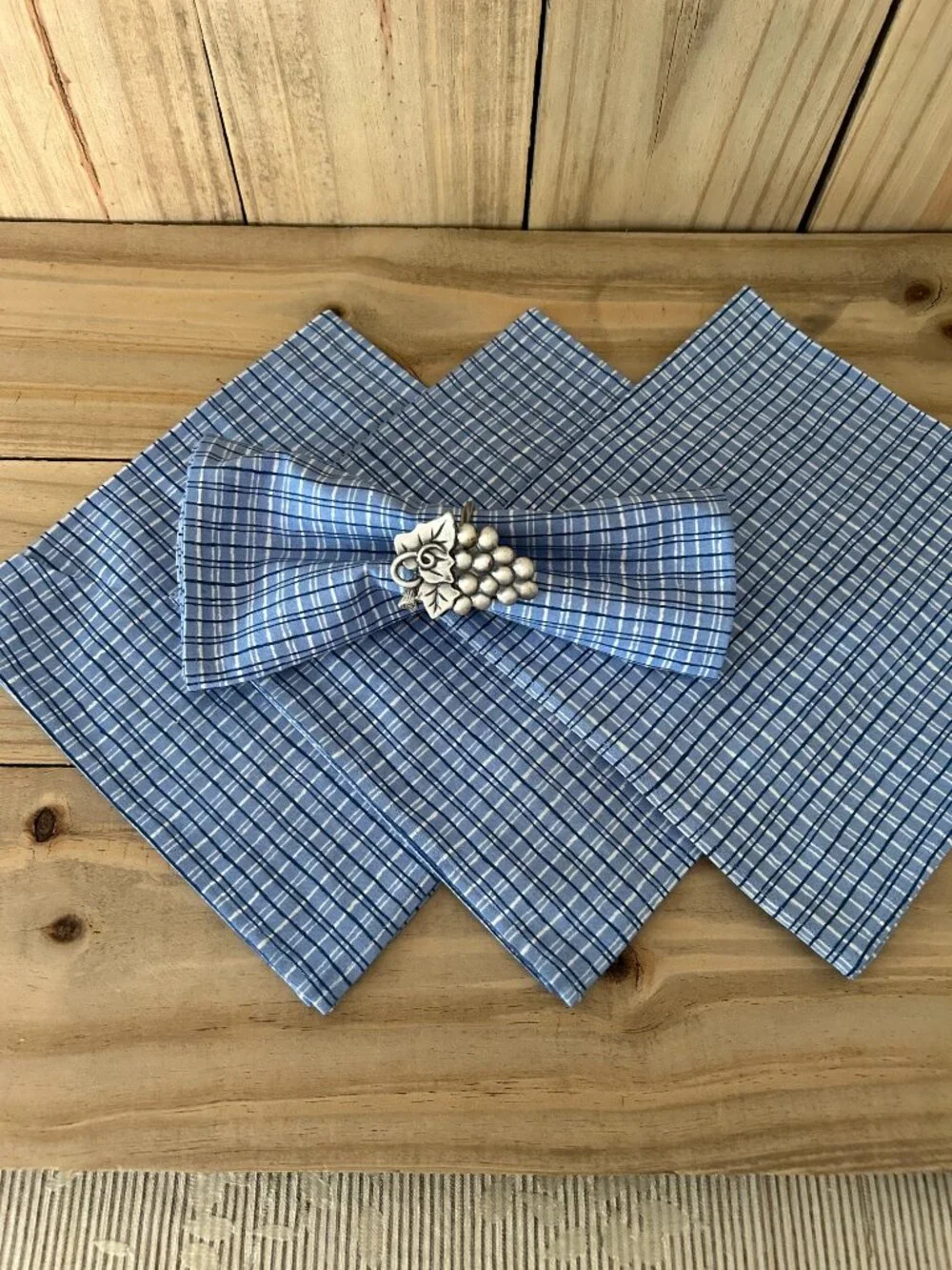 4 Olivades France Plaid Dinner Napkins 17